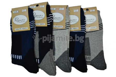   Мъжки Термо чорапи свободен ластик, разширени вени 40/45 - 5 бр./пакет